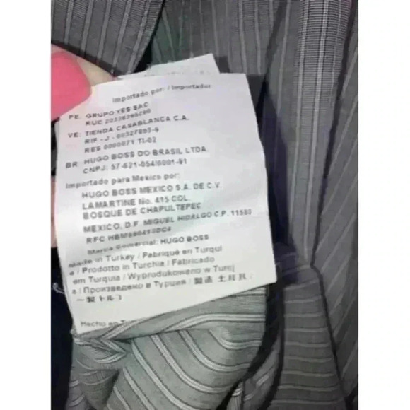 HUGO BOSS Long Sleeve Shirt Stretch Grey Striped Collar Dress Shirt 15 3/4 40 - Picture 7 of 12
